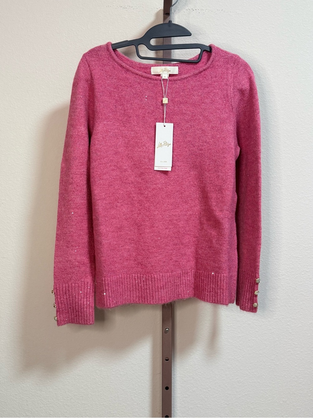NWT Lilly Pulitzer Lola Sequin Sweater in Confetti Pink Metallic - Picture 5 of 16